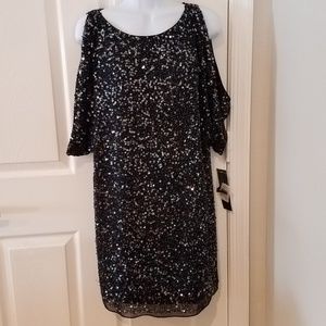 NWT Black Sequin Dress by Aidan Mattox